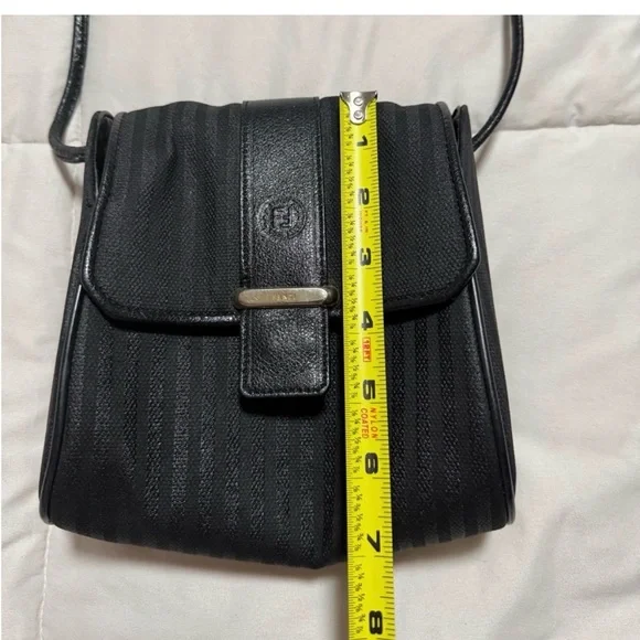 Fendi Black Textured Leather Crossbody Bag. Authentic! - Picture 8 of 9